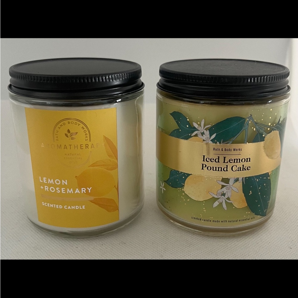 Lemon + Rosemary and Iced Lemon Pound Cake Single wick candles